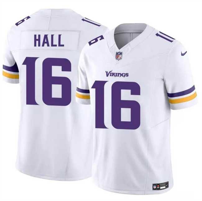Men & Women & Youth Minnesota Vikings #16 Jaren Hall White 2023 F.U.S.E. Vapor Untouchable Limited Stitched Jersey